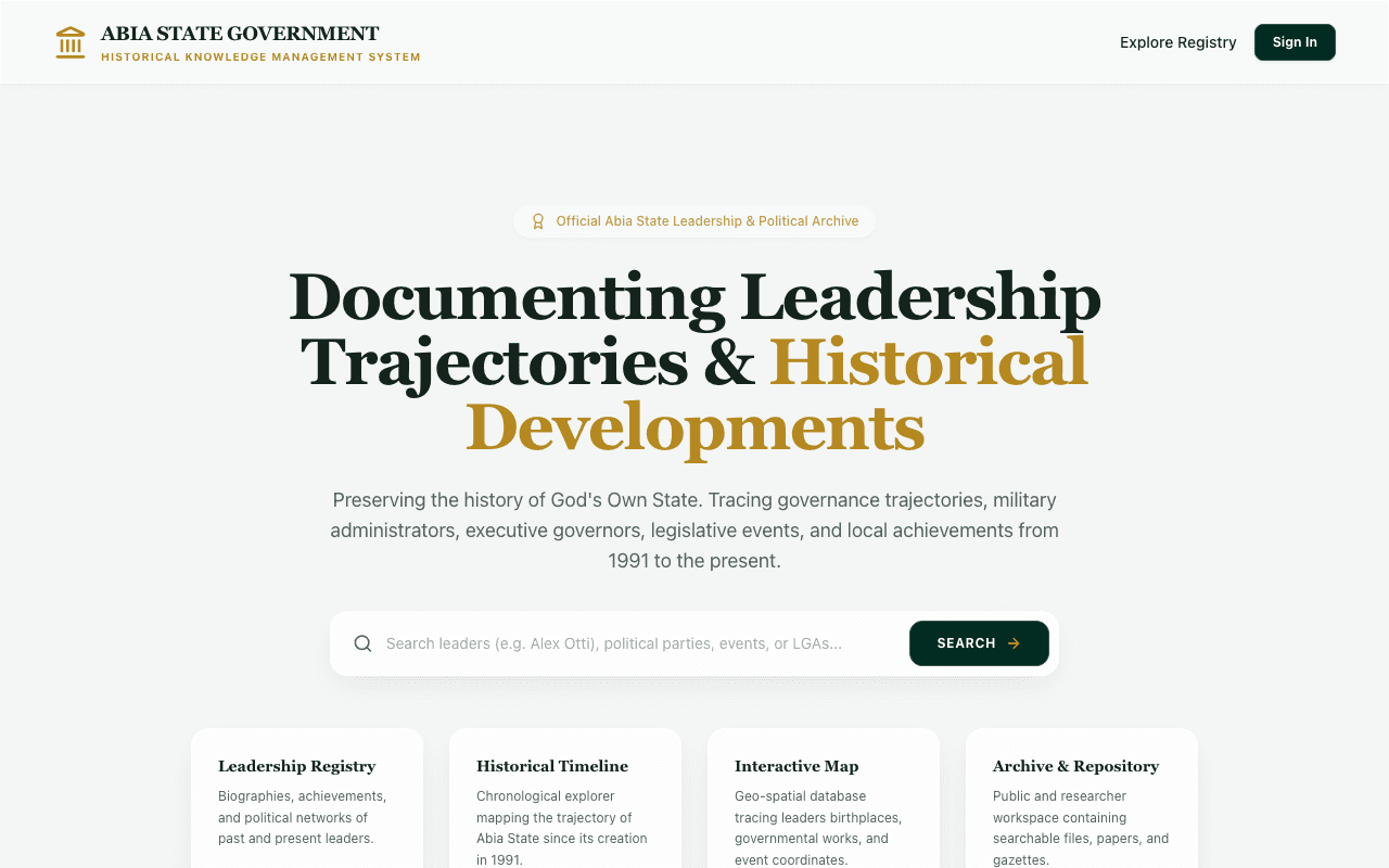 Screenshot of Knowledge Management System